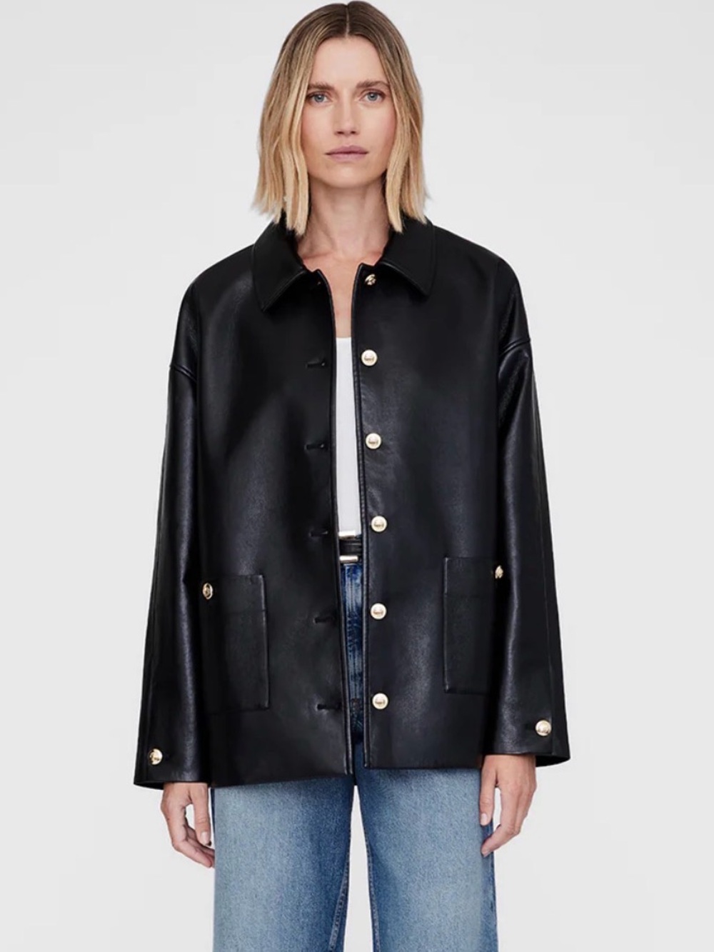 Anine Bing LUCA JACKET Black Recycled Leather